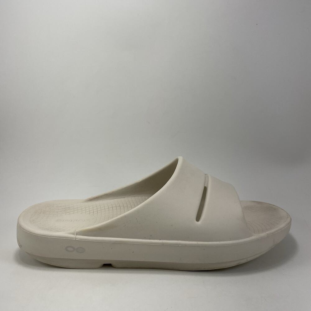 Oofos OOahh Slide Sandals Mens Size 10 Off White Comfort Recovery, Womens 12